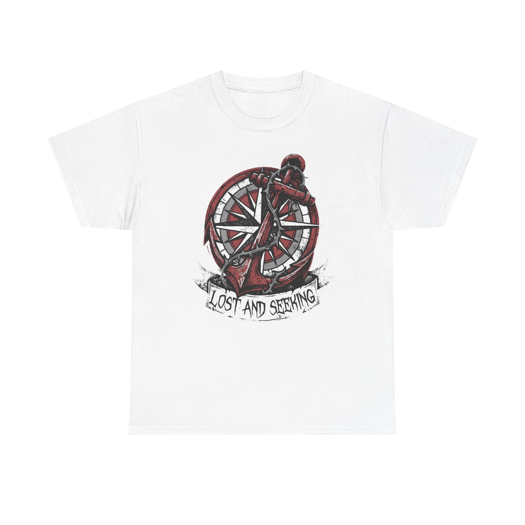 Lost and Seeking Compass Tee — Nautical Anchor Graphic T-Shirt