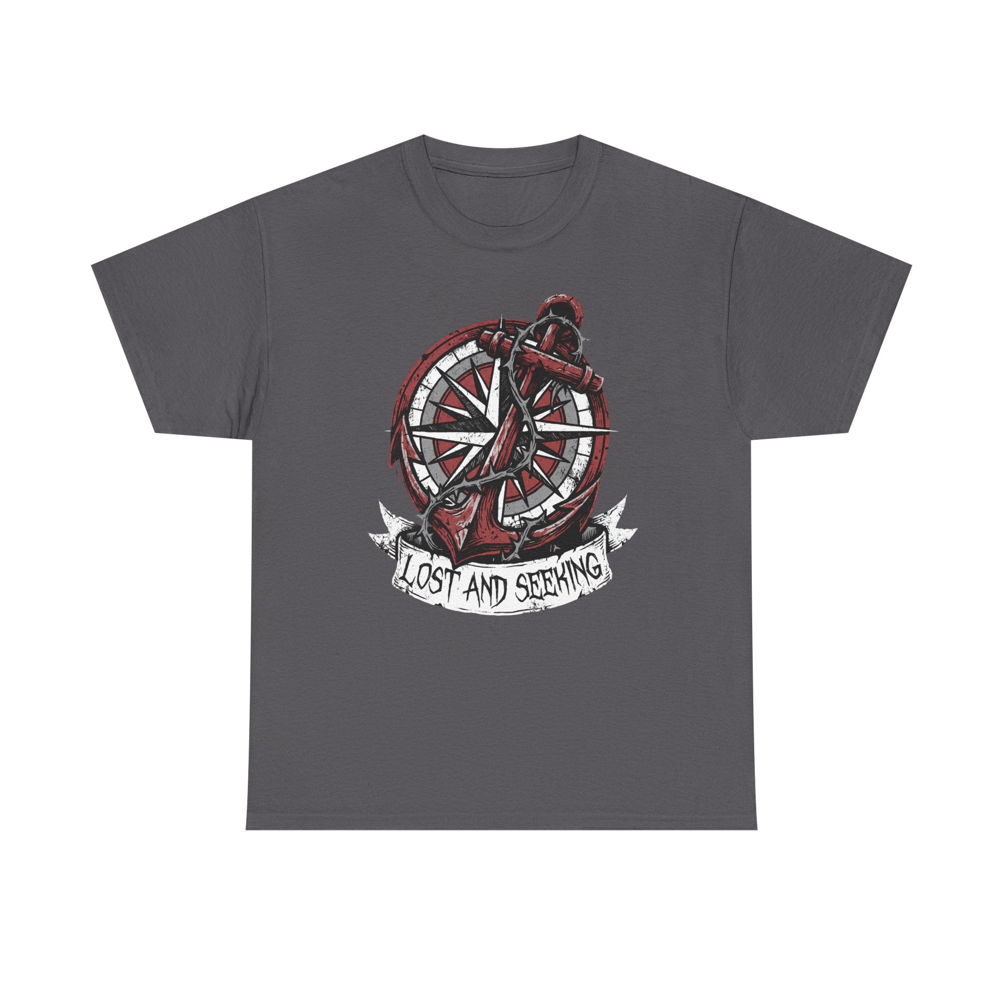 Lost and Seeking Compass Tee — Nautical Anchor Graphic T-Shirt