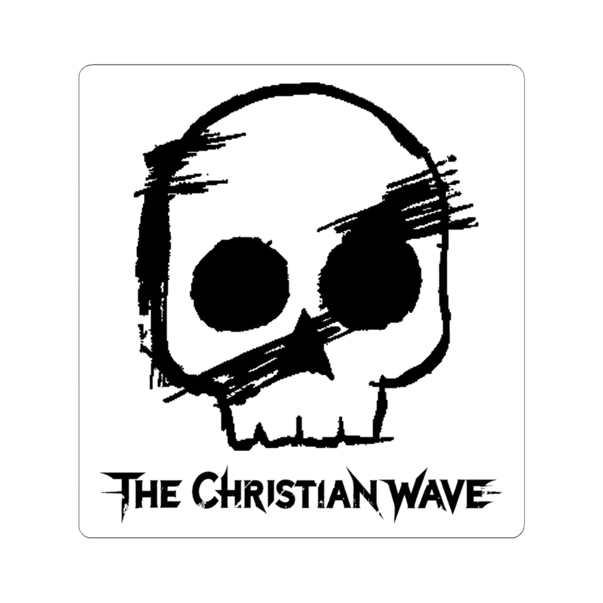 Sketch Logo Kiss-Cut Sticker | White