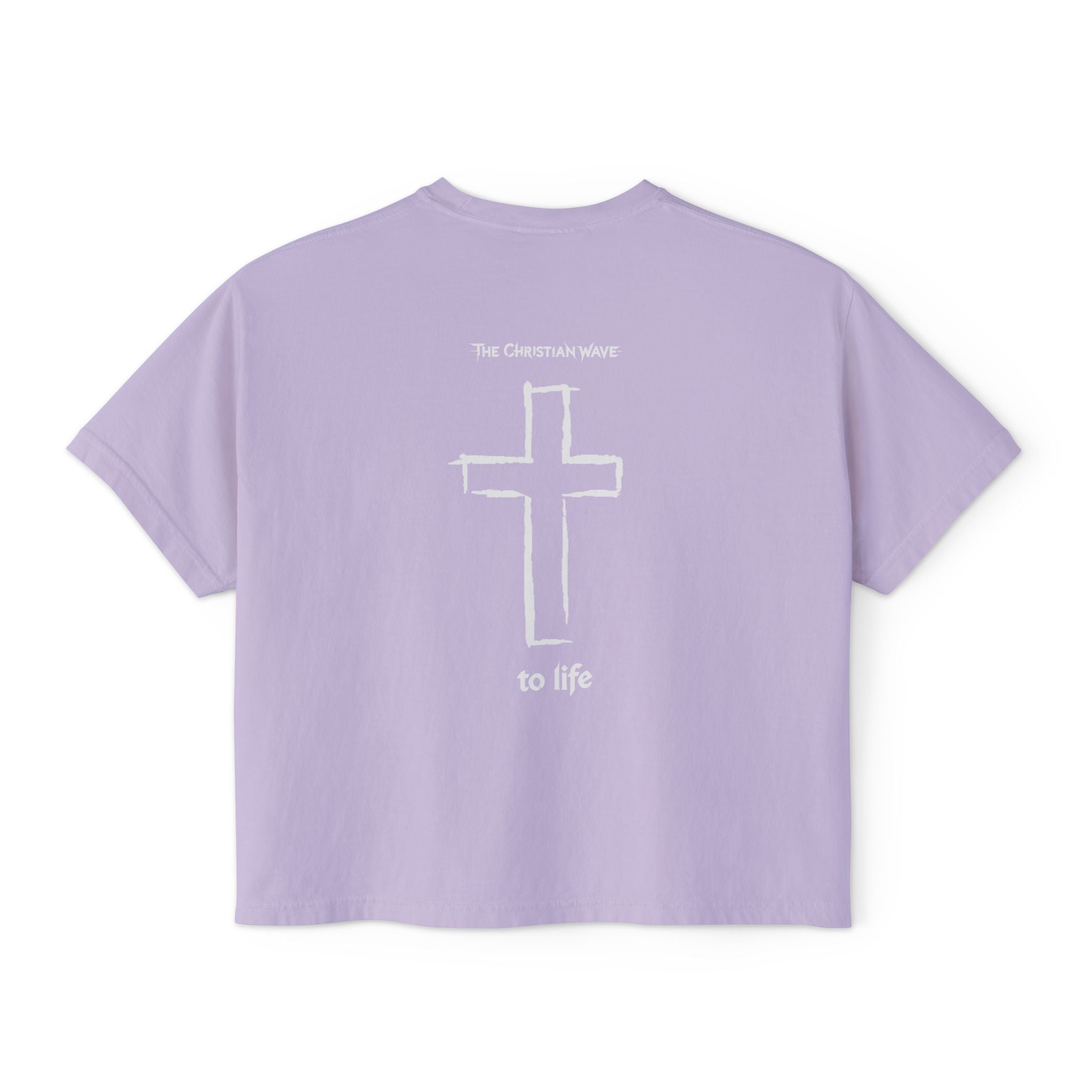 Adult Women's Boxy Tee — Subtle Skull & Cross Outline Graphic
