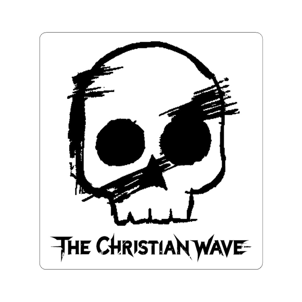 Sketch Logo Kiss-Cut Sticker | White