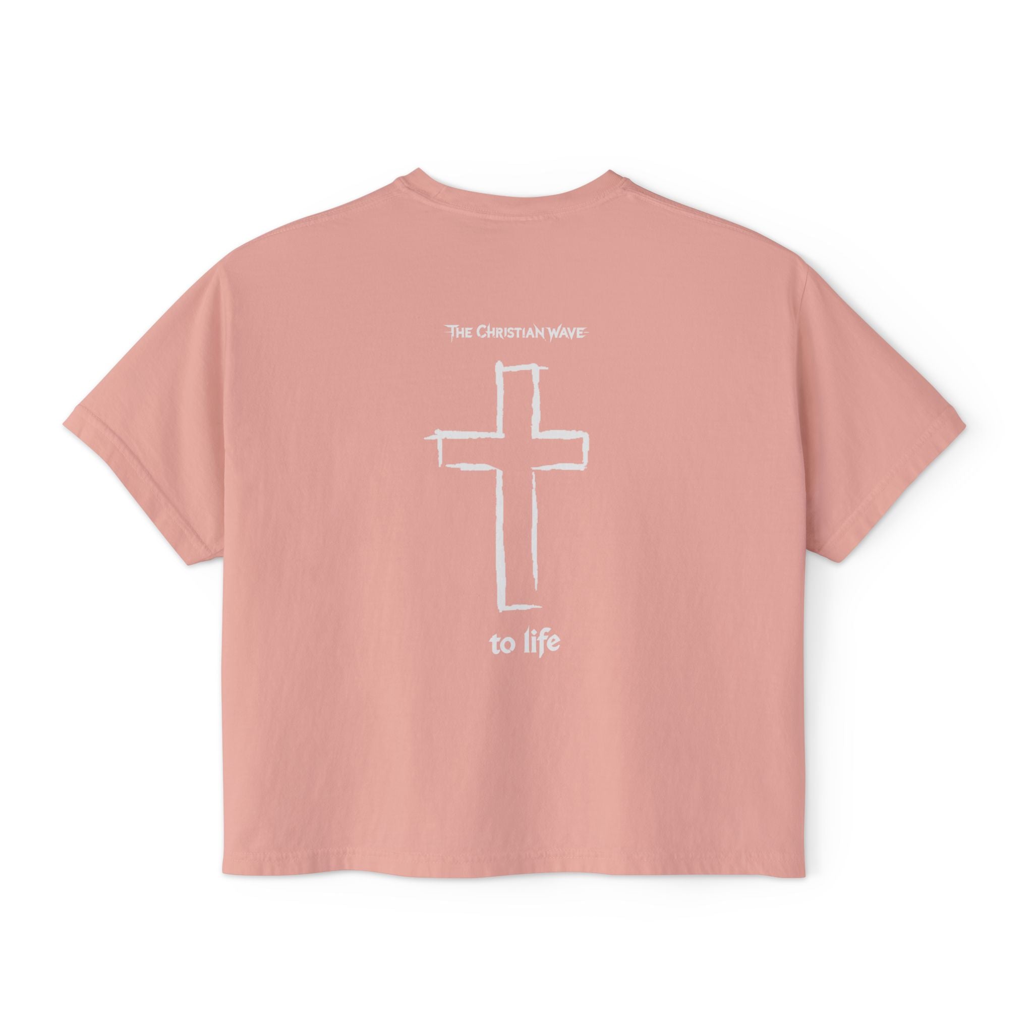 Adult Women's Boxy Tee — Subtle Skull & Cross Outline Graphic