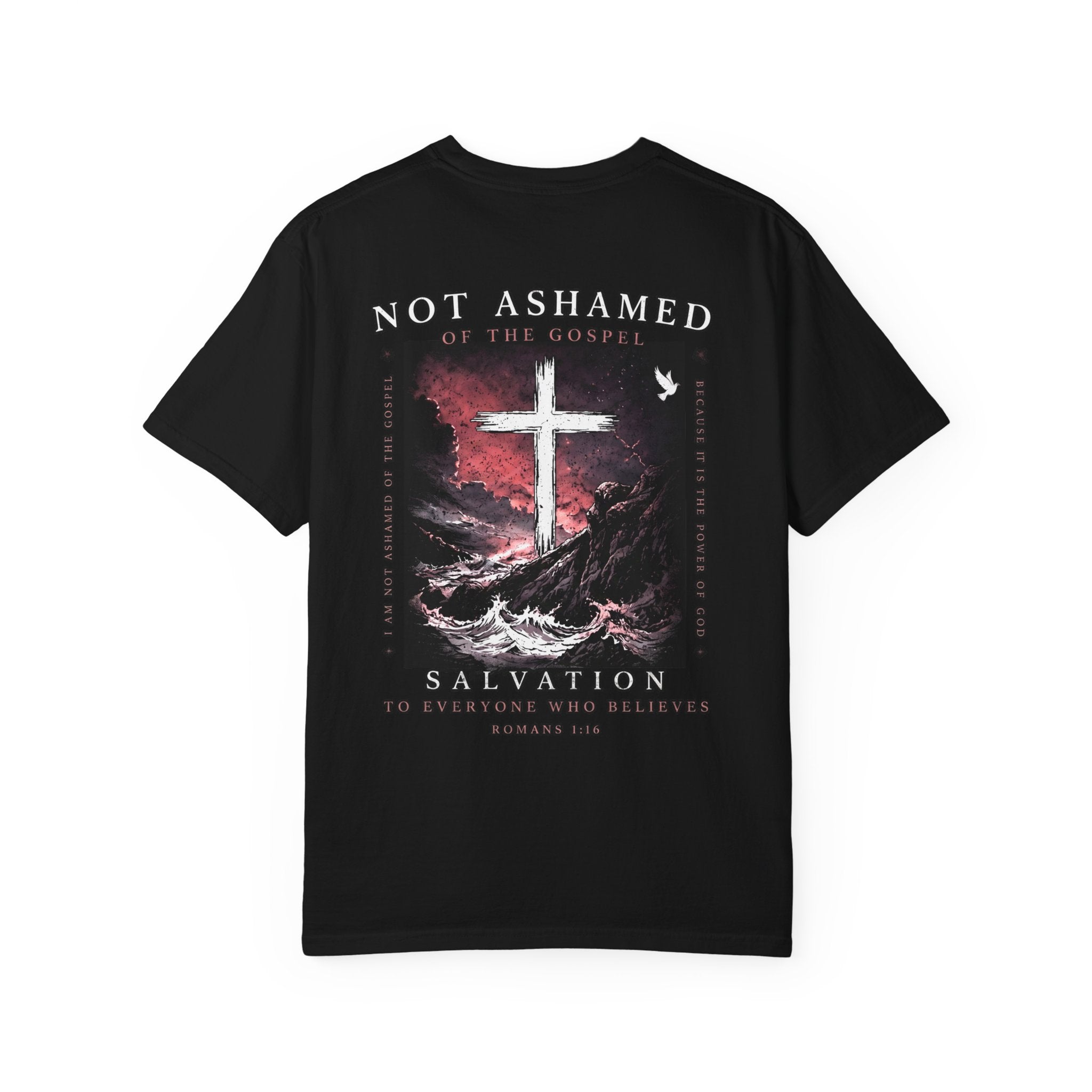 Christian Cross T-Shirt — "Not Ashamed" Salvation Faith Graphic Tee
