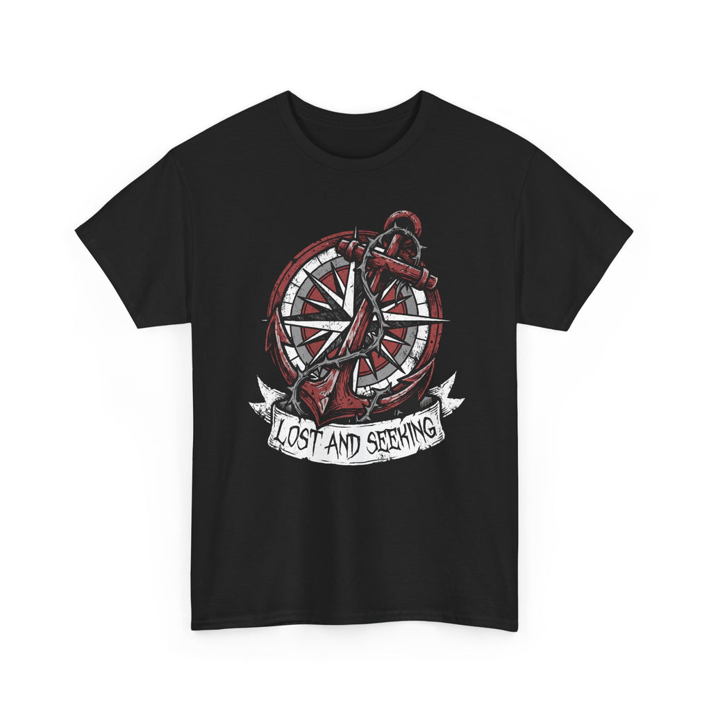 Lost and Seeking Compass Tee — Nautical Anchor Graphic T-Shirt