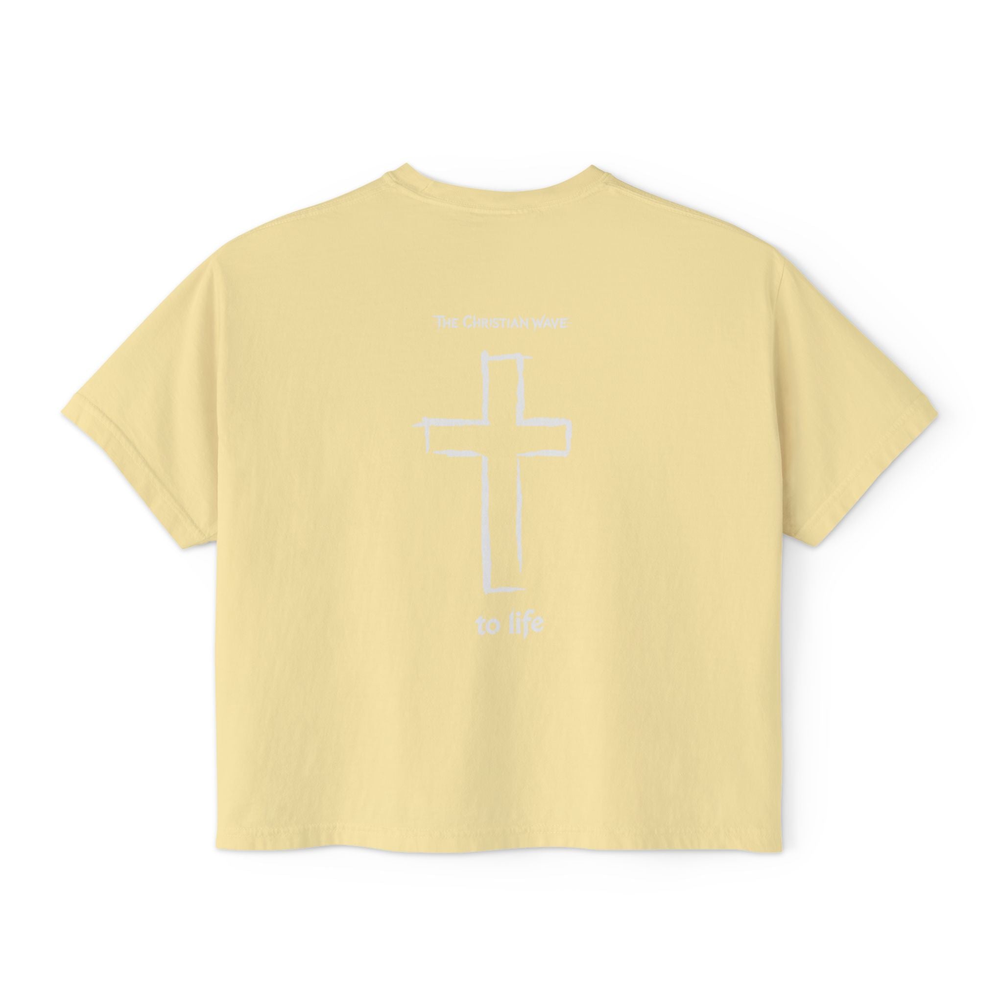 Adult Women's Boxy Tee — Subtle Skull & Cross Outline Graphic