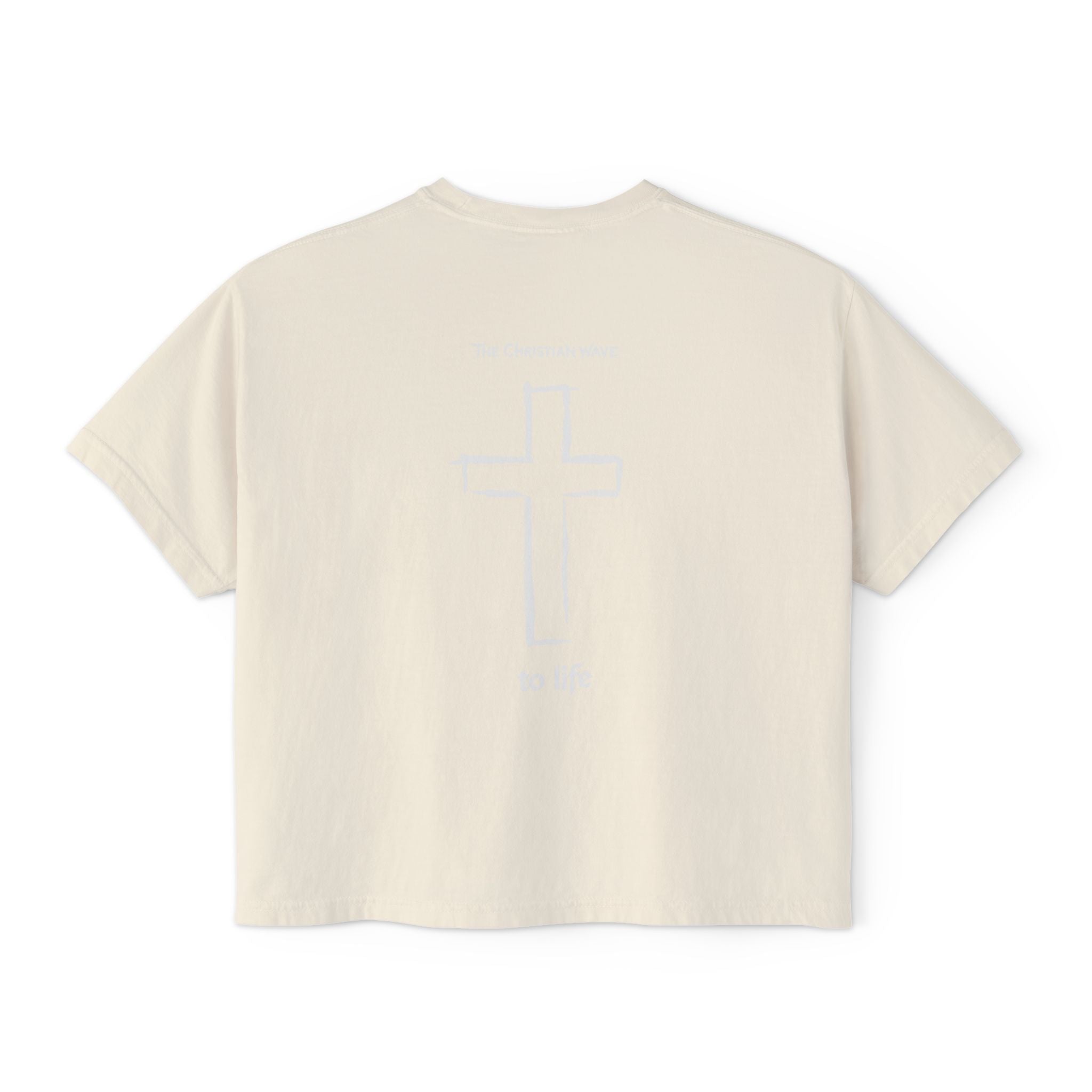 Adult Women's Boxy Tee — Subtle Skull & Cross Outline Graphic