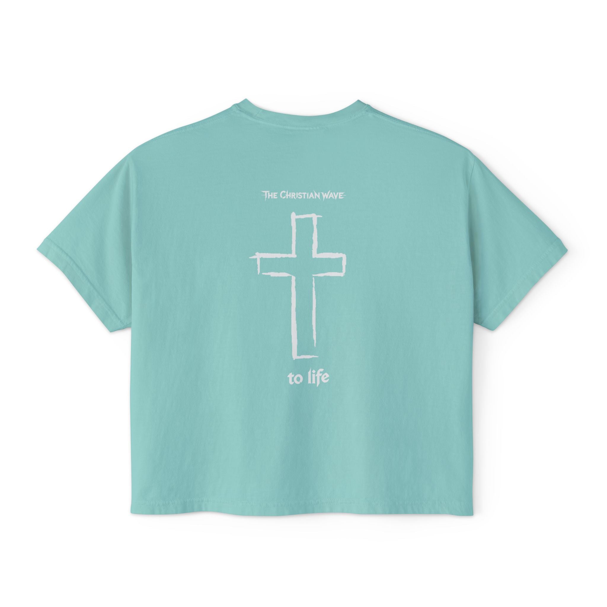 Adult Women's Boxy Tee — Subtle Skull & Cross Outline Graphic